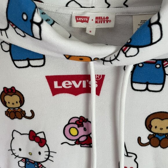 Levi's® X Hello Kitty Unbasic Hoodie Size S  White Limited Edition Collection - Picture 2 of 16